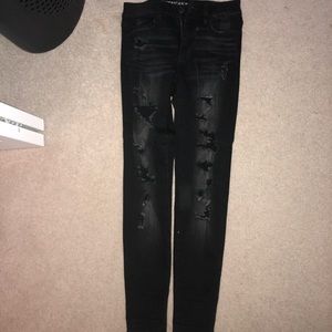 American eagle black super skinny jeans